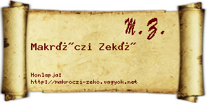Makróczi Zekő névjegykártya
